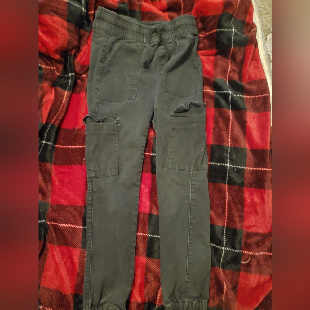 Cargo Jeggings Black Cuffed